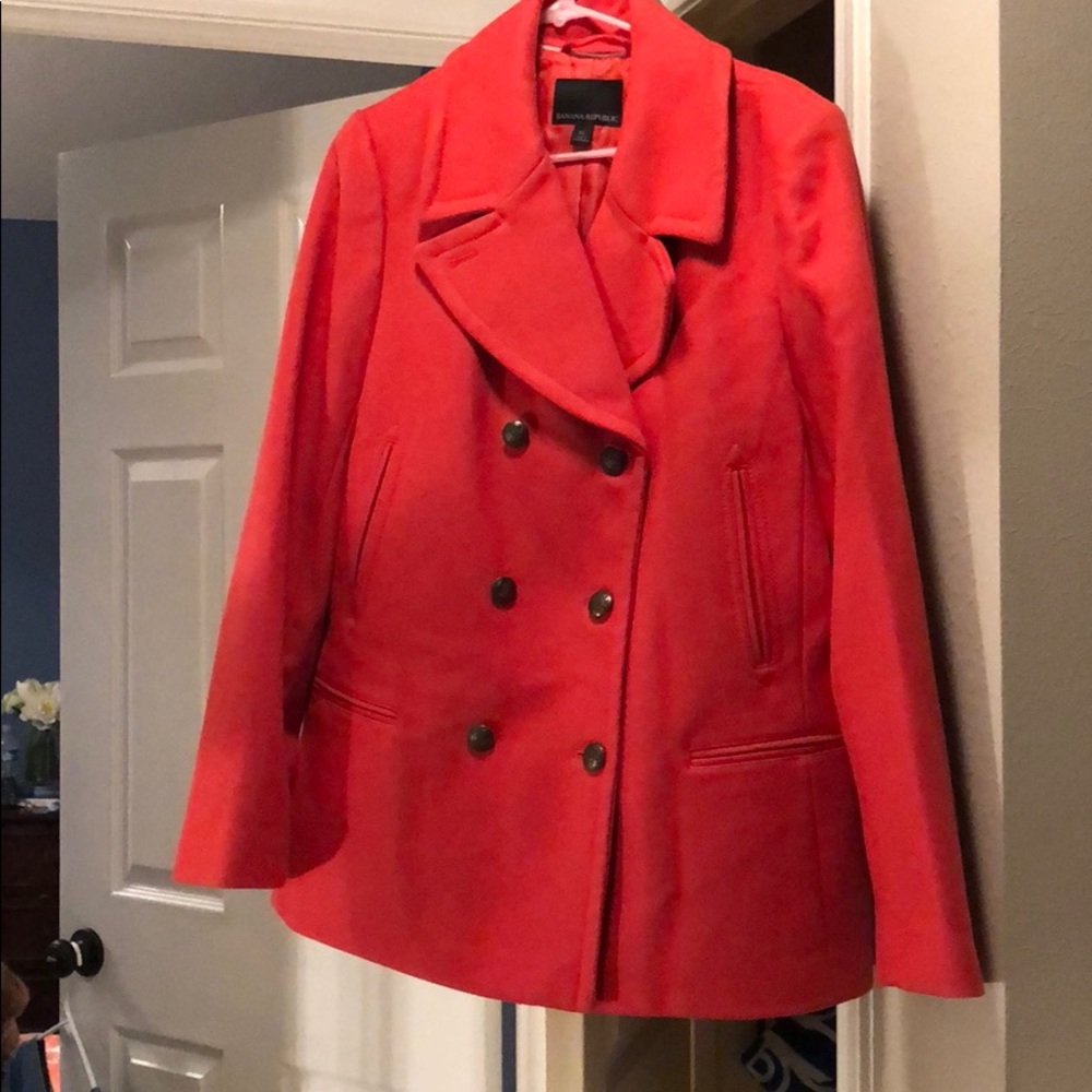 COPY - Banana Republic Coral pea coat, size XL